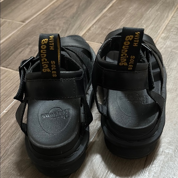 Dr Marten Blair Black Leather Platform Sandals - Picture 7 of 7